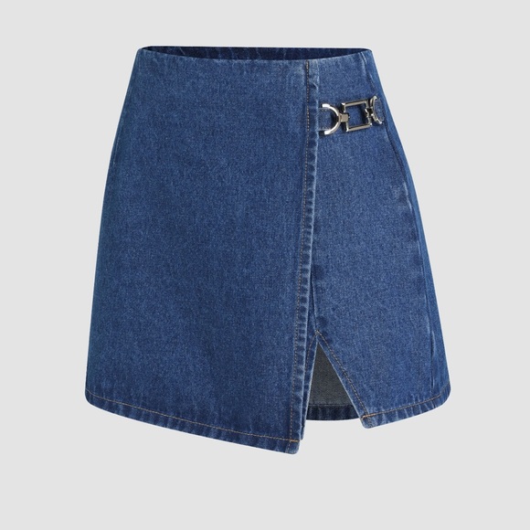 CIDER Denim Mid Waist Split Skort XL - Picture 2 of 6